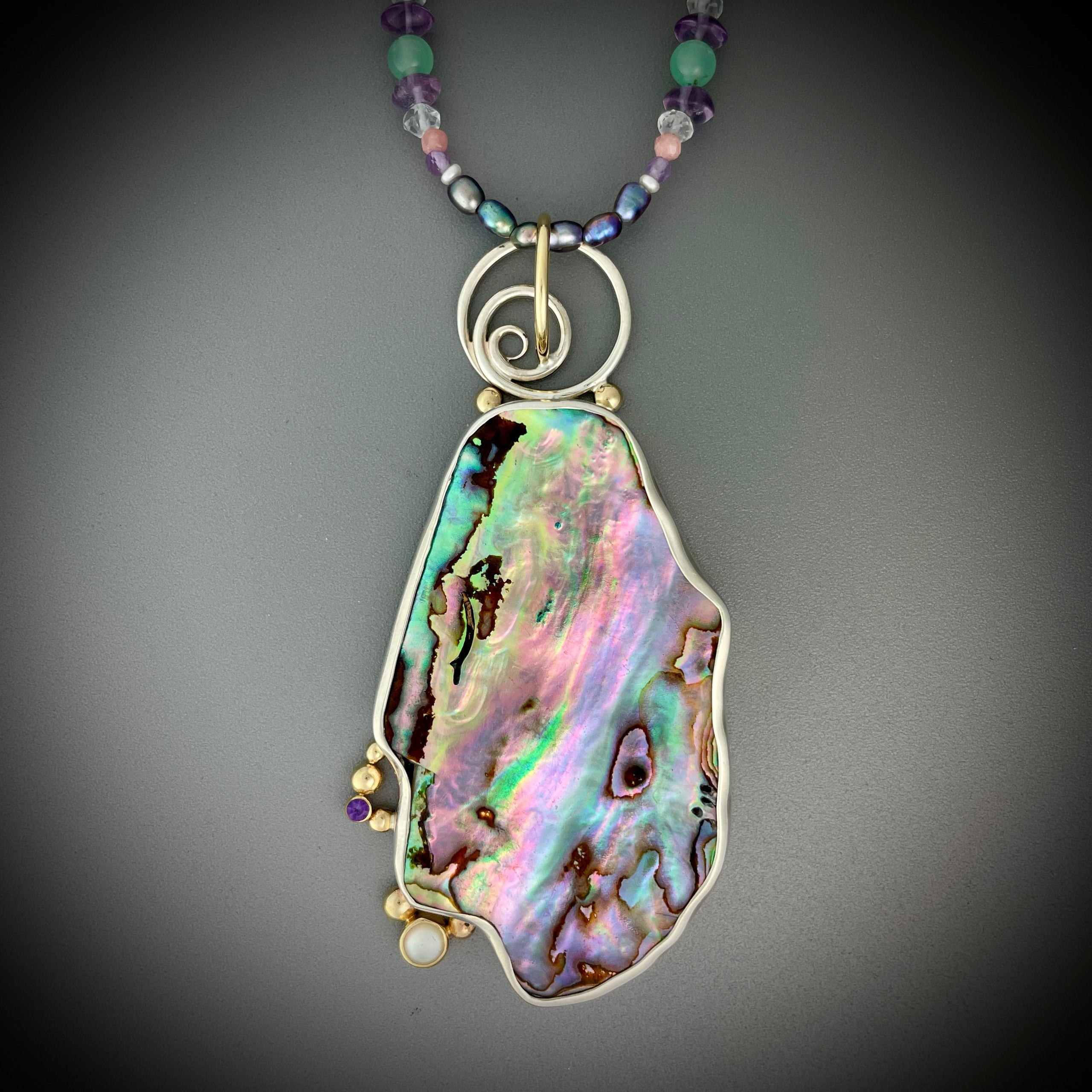 abalone drop necklace